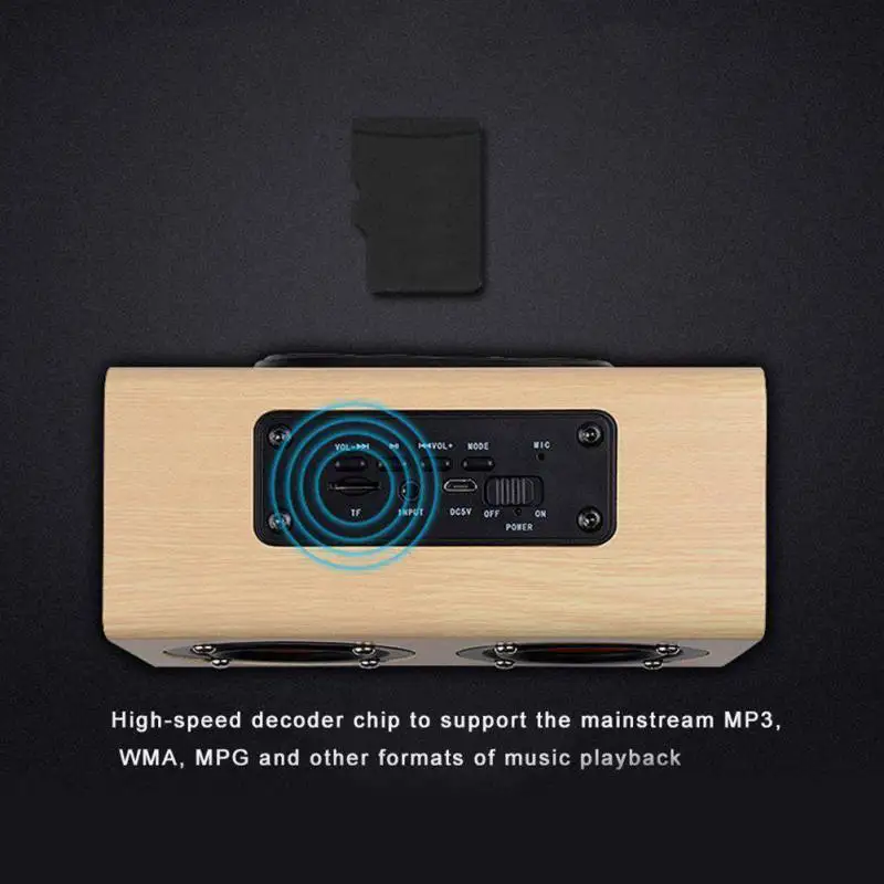 Ретро деревянный Bluetooth динамик портативный супер бас громкий динамик s Поддержка TF карта AUX mp3 плеер для смартфонов ПК ноутбук