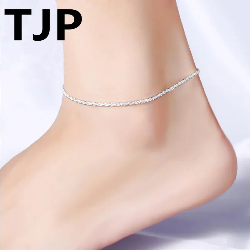 TJP Shiny Silver Plated Gypsophila Chain Bracelets For Women Party Accessories Fashion Girl Lady Anklets Jewelry Wholesale | Украшения и