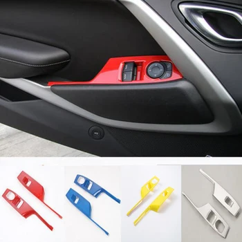

Newest Window Lift Up Down Button Panel Trims interior Parts Chromium Styling ABS For Chevrolet Camaro 2016 Up Free Shipping