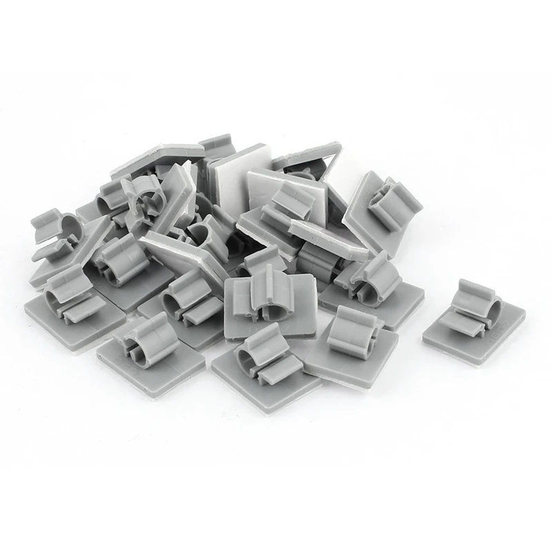 

25pcs 6mm-7mm Cable Wire Holder Adhesive Clips Clamps Organizer Gray