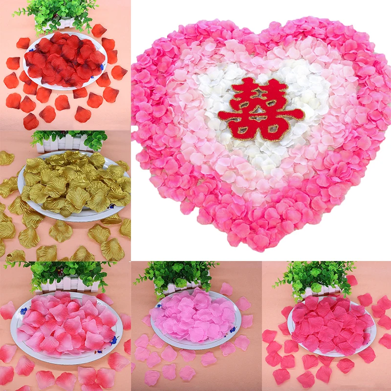 

100pcs Silk Fabric Rose Wedding Party Petals Scatter Confetti Table Decoration Engagement Artificial Flowers Fake Petals Decor