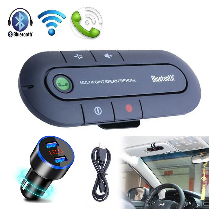parallel afstuderen Draaien Bluetooth Handsfree Car Kit Wireless Bluetooth Speaker Phone Bluetooth  Receiver with Dual USB Adapter Splitter Car Charger - AliExpress  Automobiles & Motorcycles