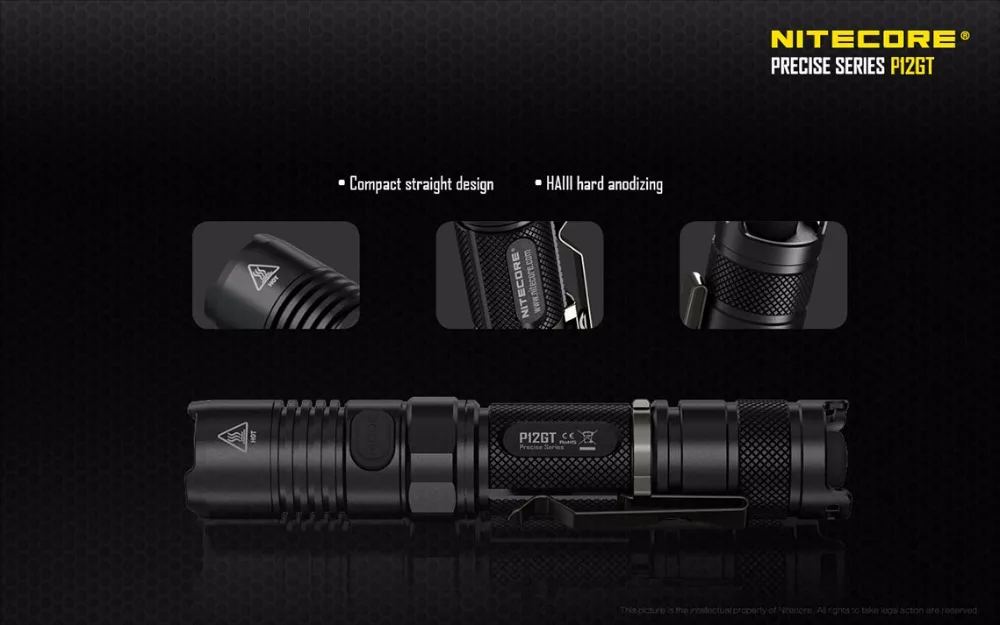 NITECORE P12GT 1000 люмен CREE светодиодный 350 ярдов длинный бросок тактический фонарик с зарядным устройством UM10 и батареей NL1835HP