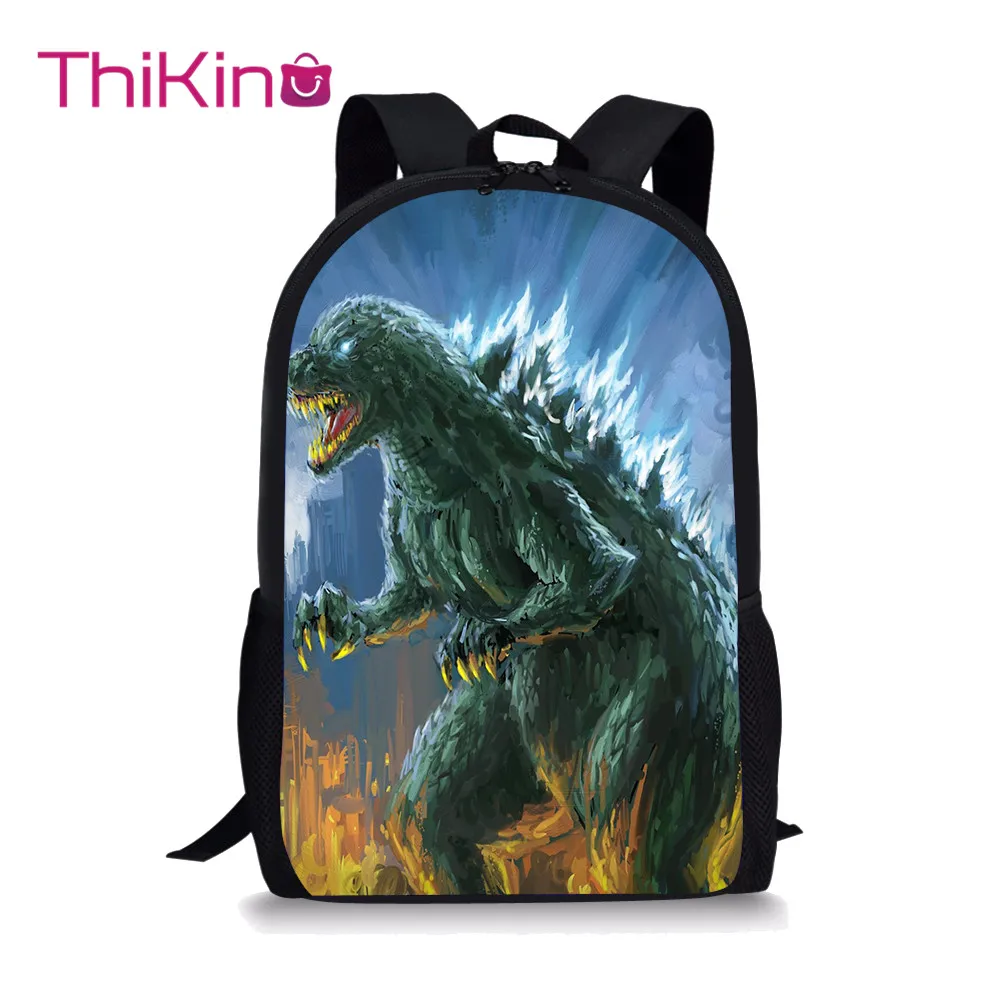

Thikin Godzilla School Bag for High Students Teens Backpack Boys Cool Summer Travel Package Shopping Shoulder Bag Women Mochila