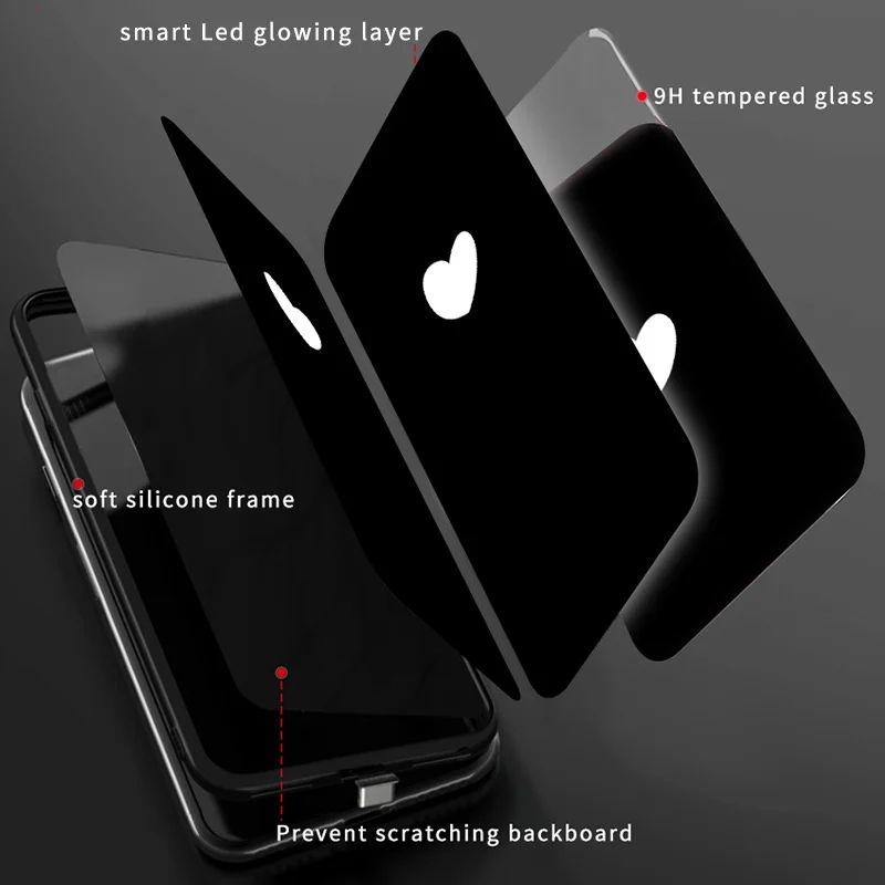 Mofi умный светодиодный светящийся чехол для телефона для iPhone XS MAX чехол для Apple iPhone XR Funda роскошное Силиконовое стекло с милым рисунком