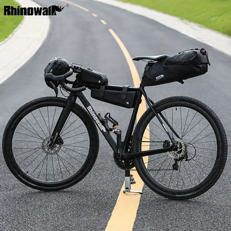 Clearance Rhinowalk 4pc/Set Cycling Bag Sets Waterproof for Bicycle Saddle Handlebar Frame Tube Bag Road Bike Long Distance Large Capacity 5