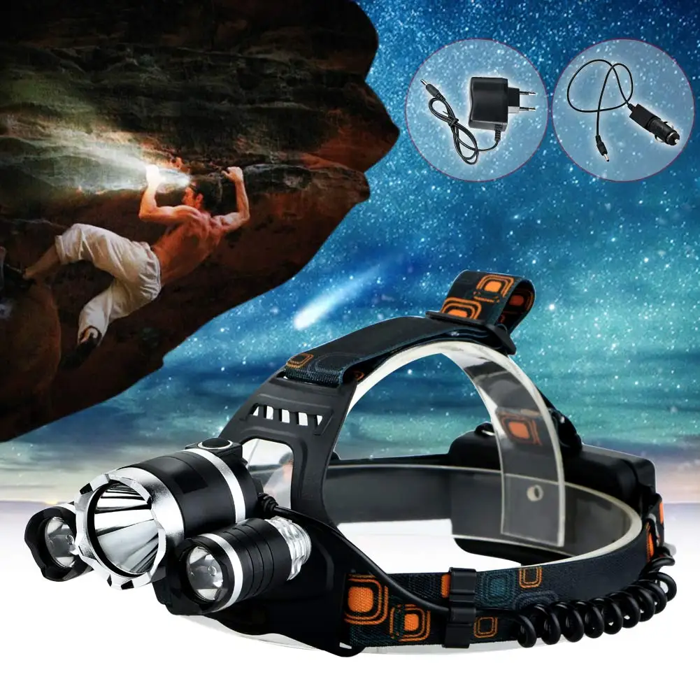 

6000 Lumens LED Headlamp CREE XML T6 2R5 LED 4 Modes Rechargeable Headlight Head Lamp Spotlight+EU Charger+CAR Charger