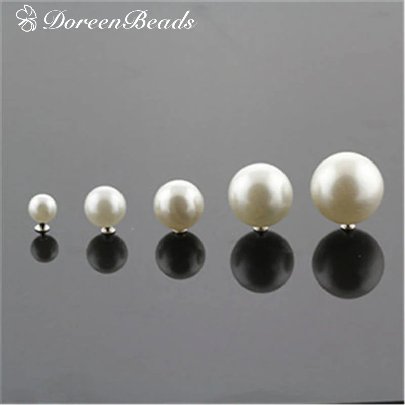 DoreenBeads Швейные заклепки для одежды акриловые шипы Круглые белые диаметр 6-14 мм 5*4 10