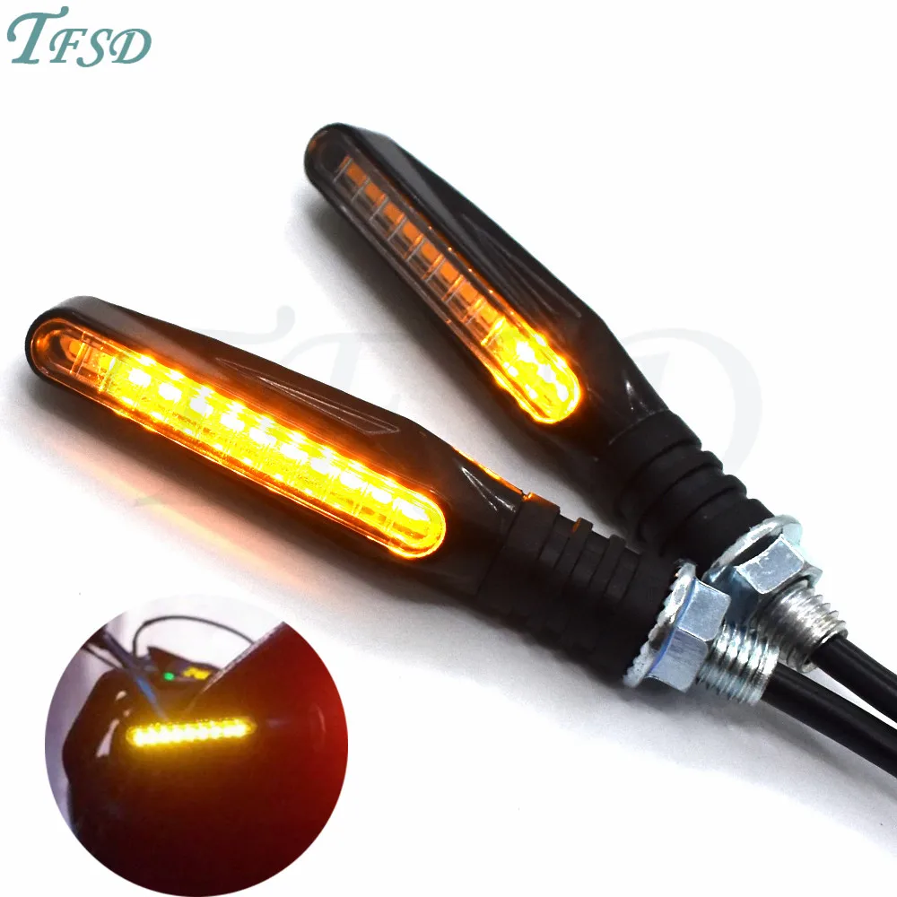 

Motorcbike Universal Turn Signals Light Tail Flasher LED Flowing Water Blinker Bendable Motorcycle Lights For Suzuki BMW