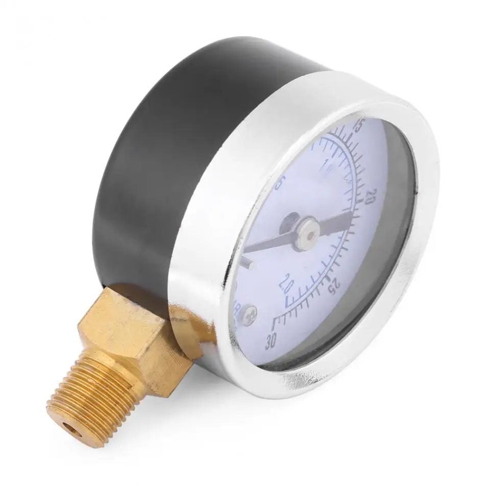Vbestlife испытательный манометр гидравлического давления Манометр 0-30psi 0-2bar мини циферблат воды масло измерительный прибор для компрессора гидравлический манометр