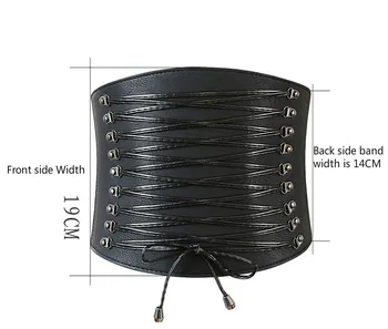 

2017 SUPER Wide Women Waist Belt Vintage Faux Leather Bandage Dress PU Elastic Corset Cummerbunds Belt Women Dress Black Belt