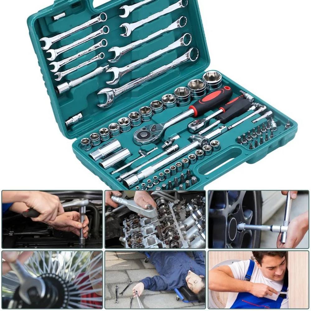

Newest 82PCS/SET Professional Spanner Socket Set Car Repair Tool Ratchet Wrench Set Torque Wrench Repair Hand Tools Kit