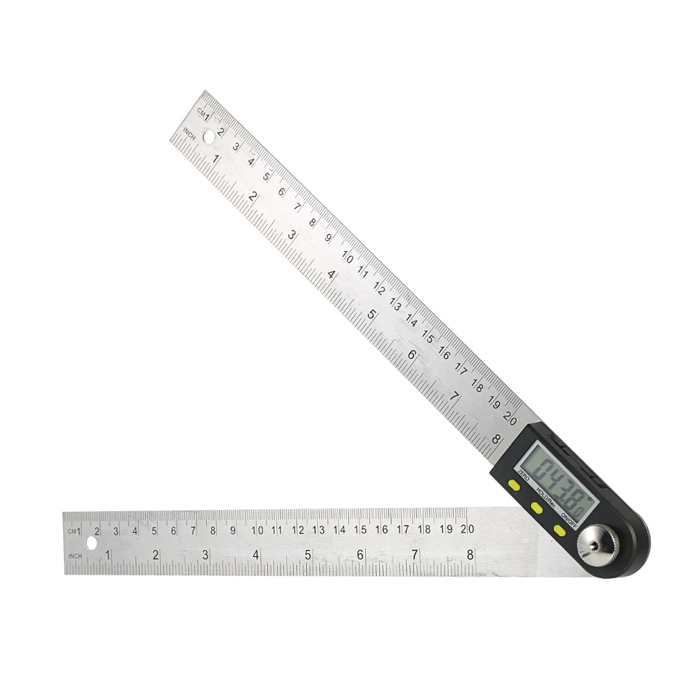 

Stainless Steel 0-200mm/8 inches Digital Protractor angle ruler Angle Finder angle measuring tool + Reversible Reading Hold Func