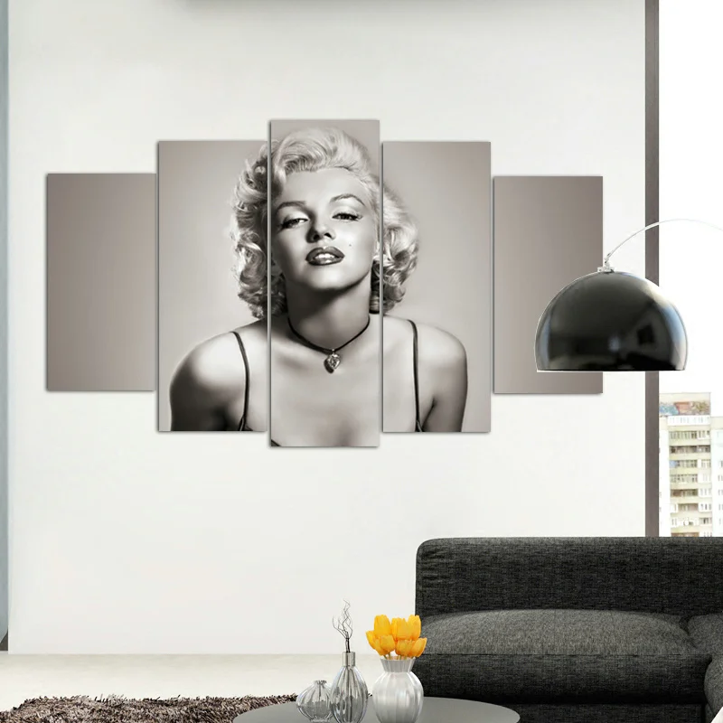 RELIABLI ART 5 panels Marilyn Monroe Canvas Poster Print