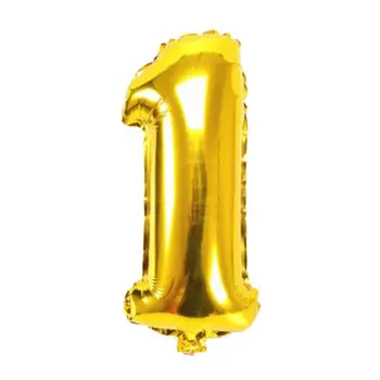 

32 inches gold Number Digit Foil Balloons Helium Balloons Birthday Wedding Decorations Air Balloons Party Event Gold 1