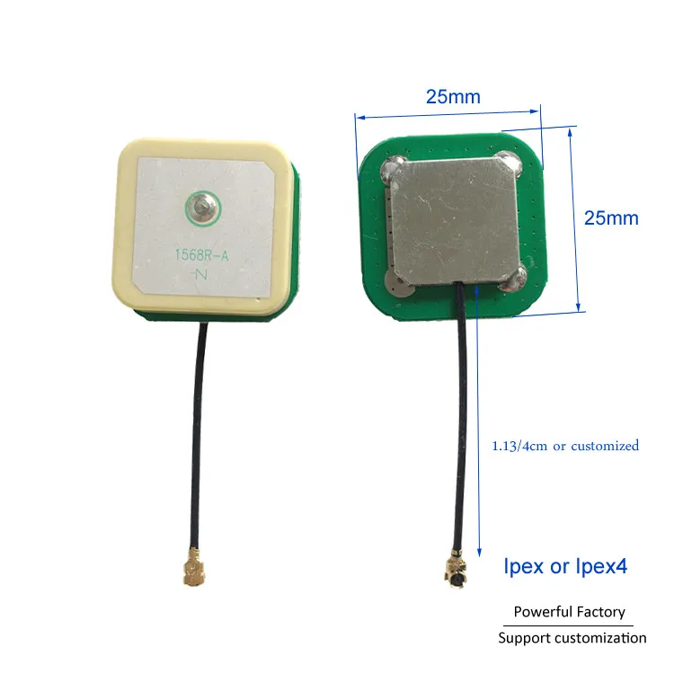 1575R-A 25x25mm 1568R-A Ceramic Antenna Ipex Built-in GPS+BD Active Antenna with IPEX/IPEX4 1PCS