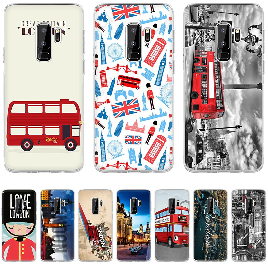 

Case Cover for Samsung A10 A20 A30 A40 A50 A60 A70 A9 A7 A5 A6 A8 Plus London big ben Bus hard pc