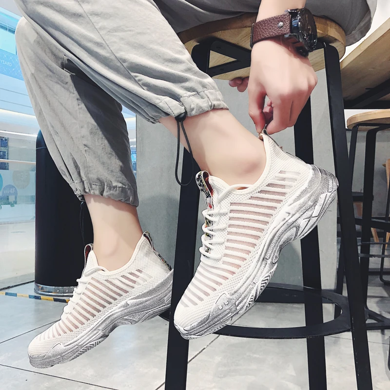 

Spring Mesh Jogging Sport Shoes Male Lightweight Trainers Running Shoes Athletic Men Breathable Textile Mesh Walking Sneakers