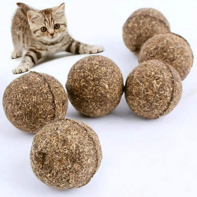 

Pet Cat Toys Natural Catnip Healthy Funny Treats Ball 3.5cm For Cats Kitten Chew Snack Health Clean Teeth Cat Love Ball