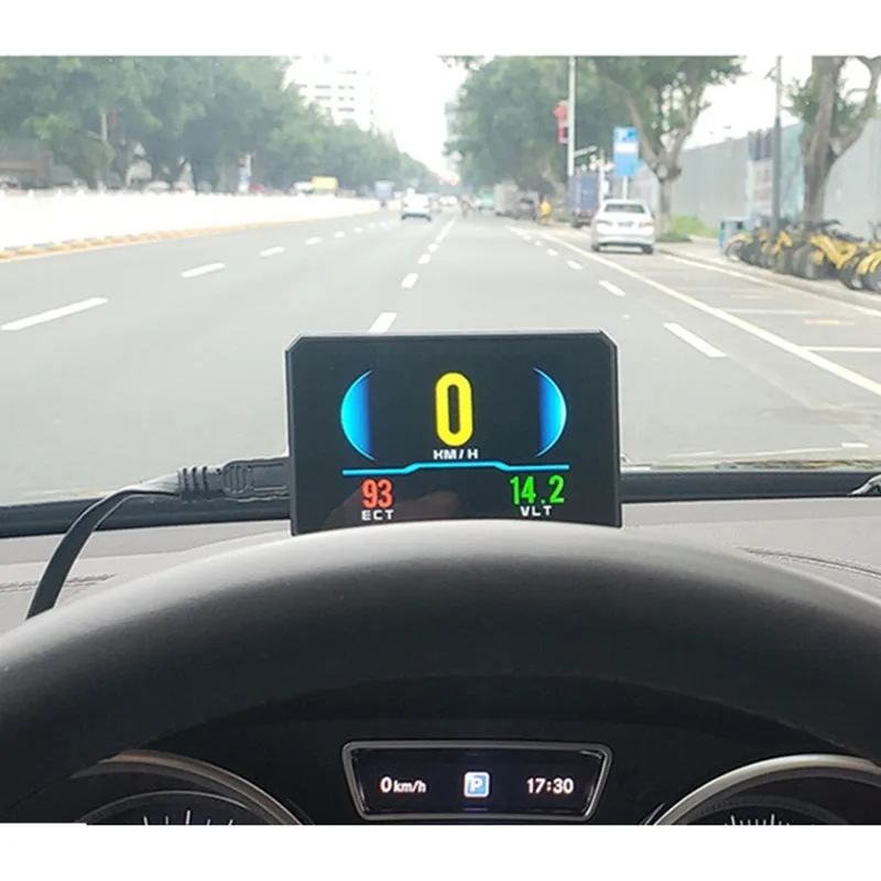 OBD2 Hud вверх дном HD TFT Автомобильная скорость лобовое стекло проектор на лобовом стекле дисплей скорость метр Автоматическая сигнализация OBD OBDii датчик температуры воды масла