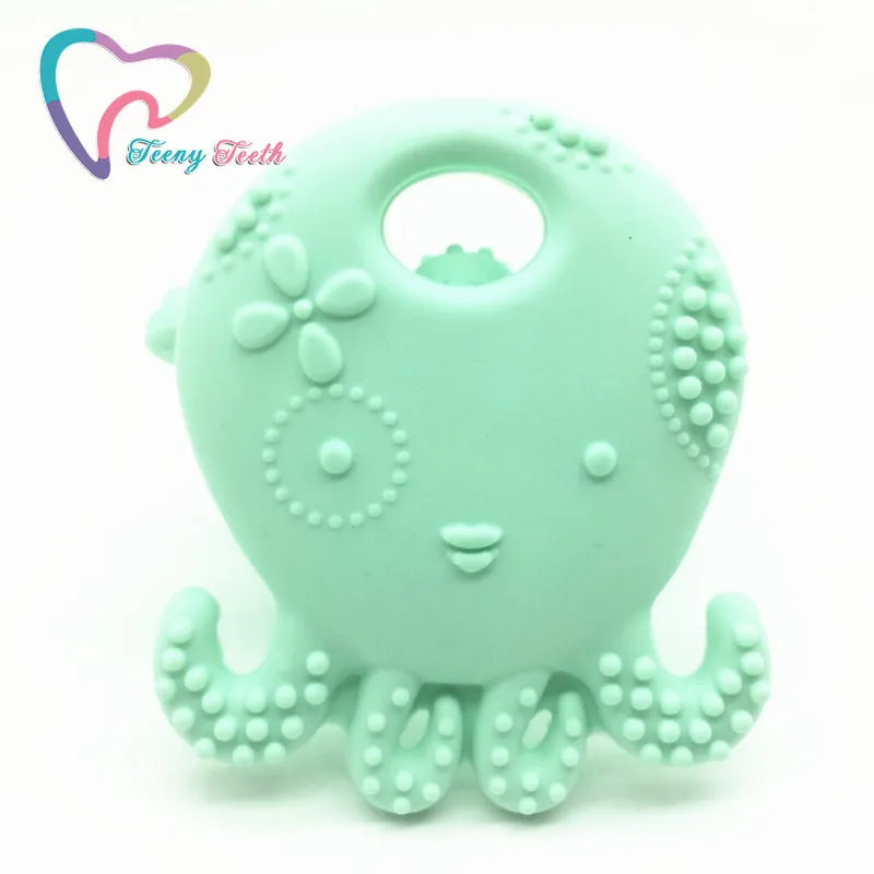 

Teeny Teeth Mint Baby Pendant Silicone Octopus Shape Teething Baby Food Grade Pendant For Making Baby Dental Care Chewable Toys