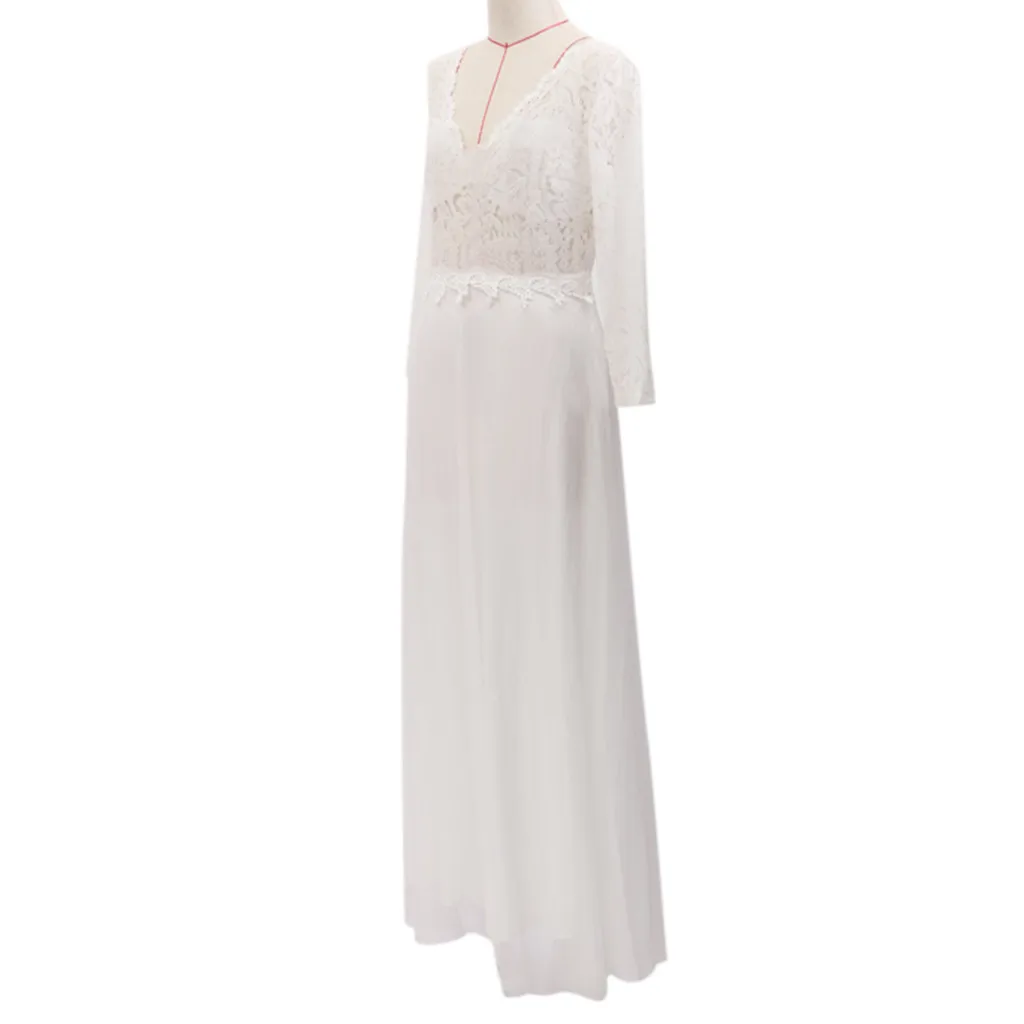 Сексуальное однотонное длинное платье с длинным рукавом, белое кружевное длинное платье, свадебное вечернее женское длинное кружевное платье, китайское свадебное платье