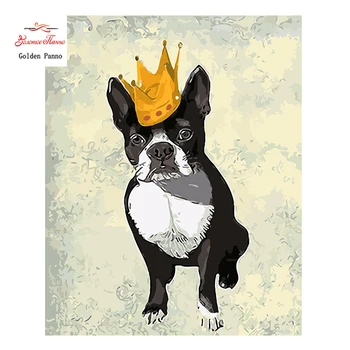 

Golden Panno,Needlework,DIY DMC Cross stitch,Sets For Embroidery kit 14ct unprinted dog king cross-Stitching,christmas 930