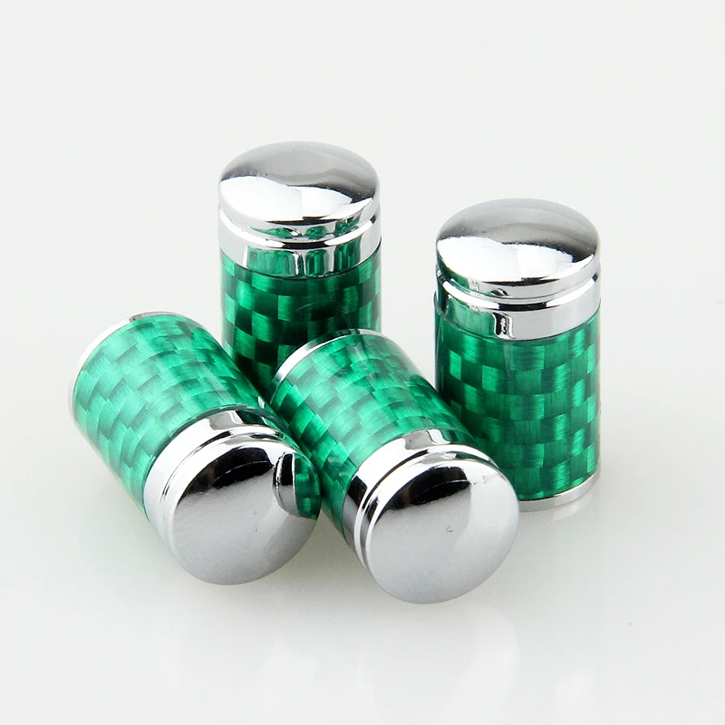 4pcs Copper Carbon Fiber Car Tire Wheel Valve Caps For Mercedes BMW