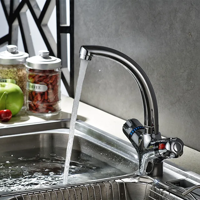 Special Offers Kitchen Faucets 360 Degree Rotation Thermostatic Chrome Finish Kitchen Sink Mixer Tap Double Handle Single Hole Water Tap YD-331 Special Offers Kitchen Faucets 360 Degree Rotation Thermostatic Chrome Finish Kitchen Sink Mixer Tap Double Handle Single Hole Water Tap YD-331