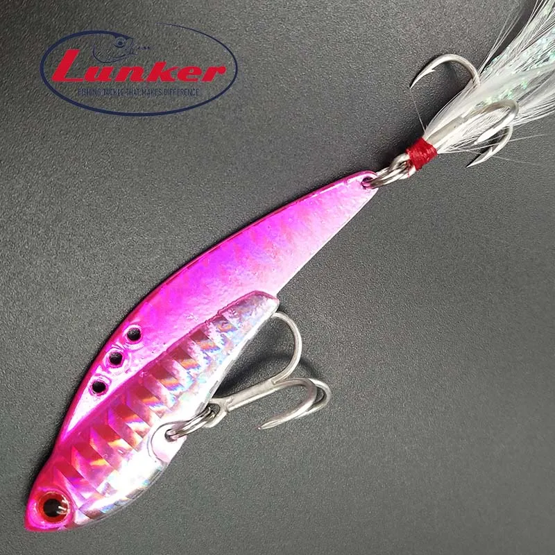 

Lunker VIB 14g 17g 21g 25g metal jig fishing lure plug bass feather hook mouth Vibe Vabrator Vibration Wobbler saltwater weight