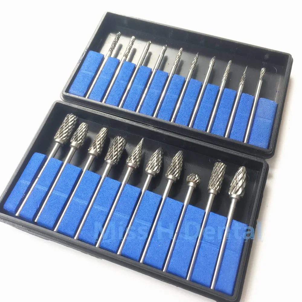 

20PCS/ 2boxes Dental Polishing Tungsten Steel Dental Burs Lab Burrs Tooth Drill