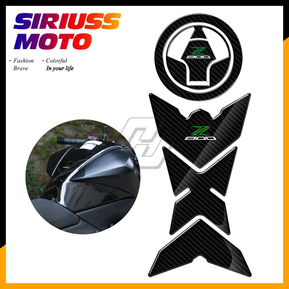 

3D Carbon-look Motorcycle Tank Pad Fuel Gas Cap Protector Decals Case for Kawasaki Z800 ZR800 2013-2016