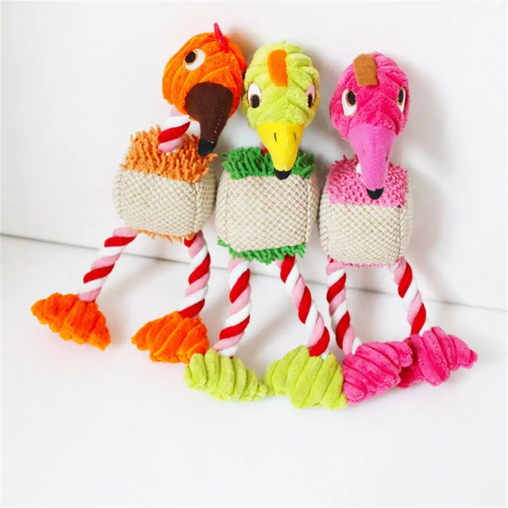

Hot Dog Toys 3 Colors Stuffed Screaming Soft Flamingo For Small Large Dogs Sound Puppy Toy Plush Squeak Flamingos Pets Toys