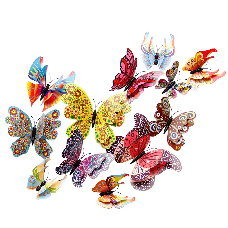 Download 12pcs/set Chinese Style 3D Double Layer Wings Butterfly ...