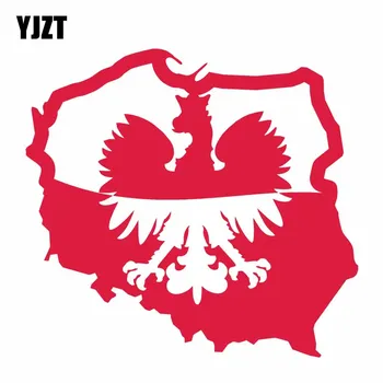 

YJZT 15.7CM*14.6CM Poland Eagle Flag Car Sticker Car Body Window Decal 6-1173