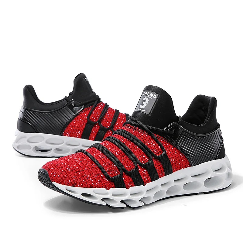 De Leve Confortável Moda Masculina Sneakers Caminhada Dos Sexemara Respirável Malha Preto Novas cinza E Homens Sapatos sn187 Xw vermelho Casuais qARxIFw