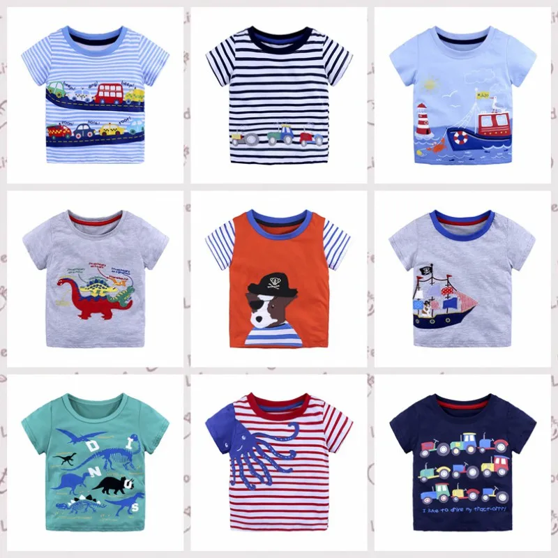 Summer Kids Baby Boy Cotton Short Sleeve T-shirt Tops Children Cartoon Stripe Car Animal Pattern Blouse Clothes Hot Sale Summer Kids Baby Boy Cotton Short Sleeve T-shirt Tops Children Cartoon Stripe Car Animal Pattern Blouse Clothes Hot Sale