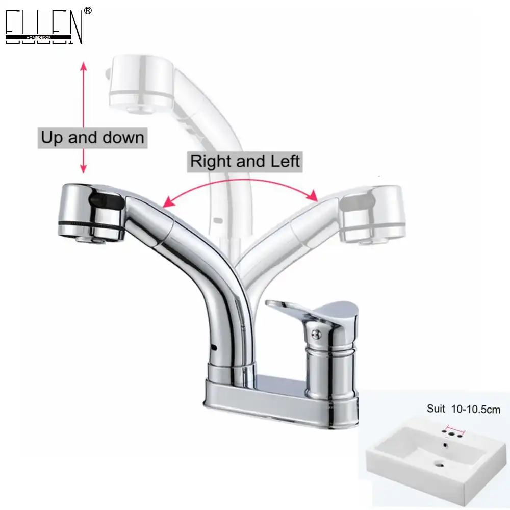 Copper Pull Out Bathroom Sink Faucet 2 Hole 3 Hole Water Mixer Crane Square Basin Sink Tap Chrome Finished Bathroom Sink Faucet Sink Faucetwater Mixer Aliexpress