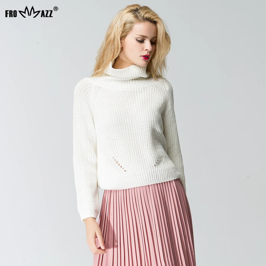 

FROMMAZZ 2018 Autumn Winter Women Turtleneck Sweater Pullover Tricot Knitting Loose Knitted Pull Lady Oversized FS16058