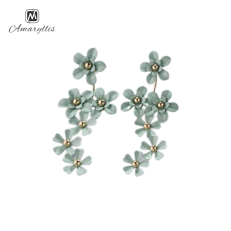 

Amaiyllis Wedding Flower Stud Earrings For Women Multi Color Spary Statement Post Earrings Chic Gift Sunflower Pendant Earrings