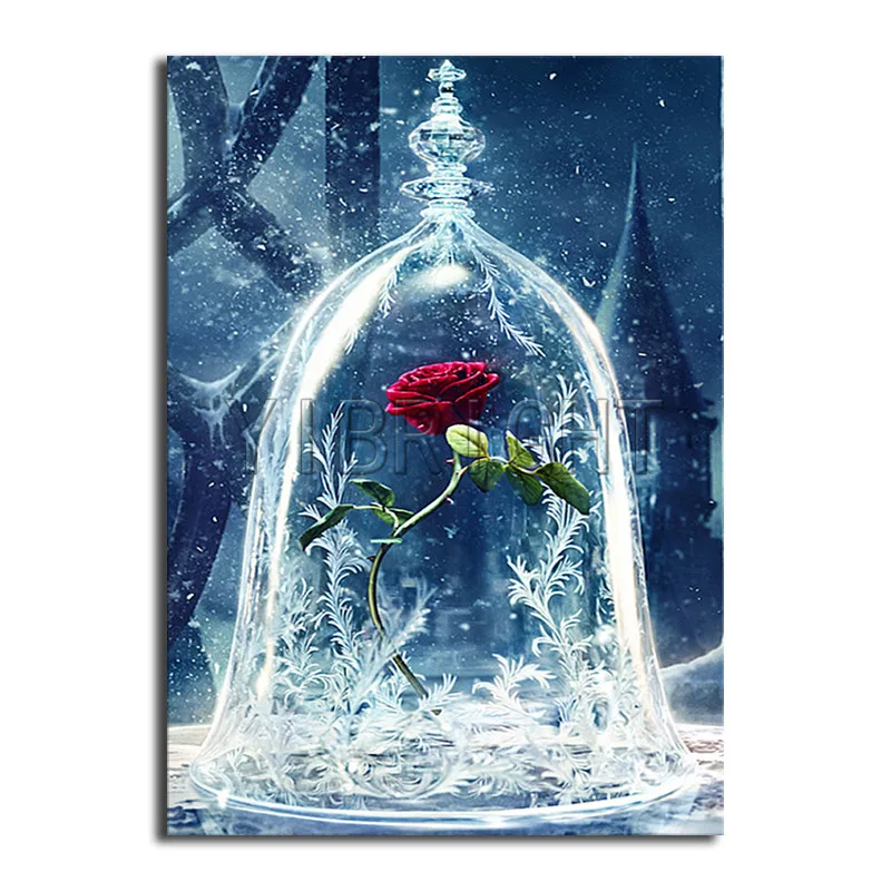 

5D Diamond Painting Flowers "Rose " Cross Stitch Diamond Embroidery Scenery "Crystal Clock" Mosaic Picture Rhinestones Resin YSD