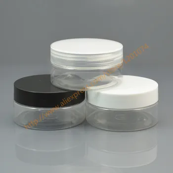 

80ml clear PET jar with clear/black/white plastic lid,Empty Container for Styling Gel Hair Wax 80g Cream Jar PET Packaging
