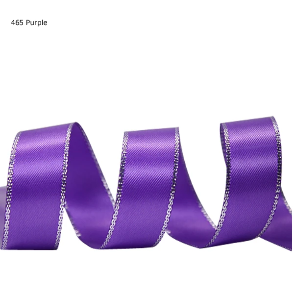 silver edge satin ribbon 465