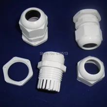 Лот из 50 шт. PG16 Водонепроницаемый Кабельный Разъем Железы Dia. 10-14 мм нейлон 66 94V-2 белый цвет высокое качество