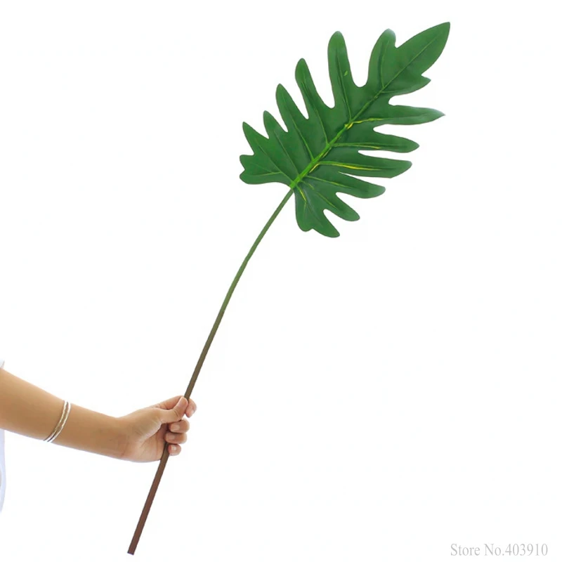 

1 PCS Large Vivid Plastic Artificial Palm tree Monstera leaf green plant branch flowers Home wedding decoration tropical Leaves