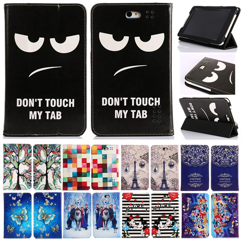 

HISTERS Printed Pu Leather Cover for Archos Access 70 3G 7 inch Tablet Magnetic Stand Case+2 Free Films