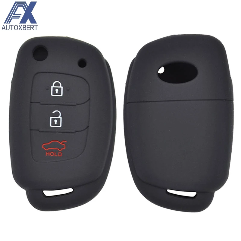 

AX For Hyundai Creta I10 I20 Tucson Elantra Santa Fe 2016 2017 2018 3 Button Silicone Car Remote Flip Key Fob Shell Cover Case