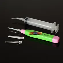 Dental Irrigation Syringe +Tonsil Stone Removal LED Light 3Adapters Tonsillolith