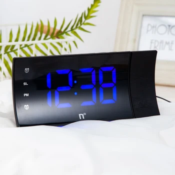 

Projection 4 Alarm Sounds 9 Min Snooze Function Sleep Timer For Home Office Bedroom Digital FM Radio Alarm Clock