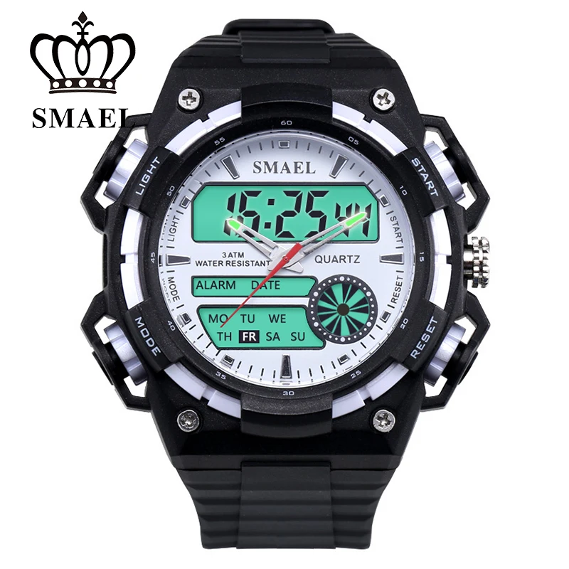 Big Watches for Men Dual Time Waterproof Sport Watch Men Sports Watches Digital LED relogio masculino